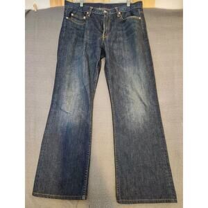 BONOBOS STRAIGHT LEG JEANS MENS SZ 34 x 32" DARK NORTH CAROLINA DENIM COTTON EUC